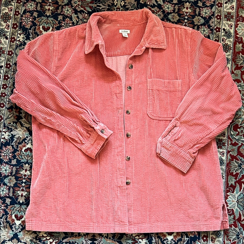 L.L. Bean Peachy Rose Corduroy Shirt